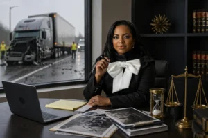 Atlanta truck accident attorney reviewing FMCSA logs and ELD evidence