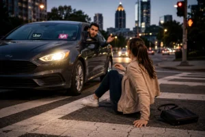 Pedestrian crossing Atlanta intersection struck by Uber vehicle during summer evening
