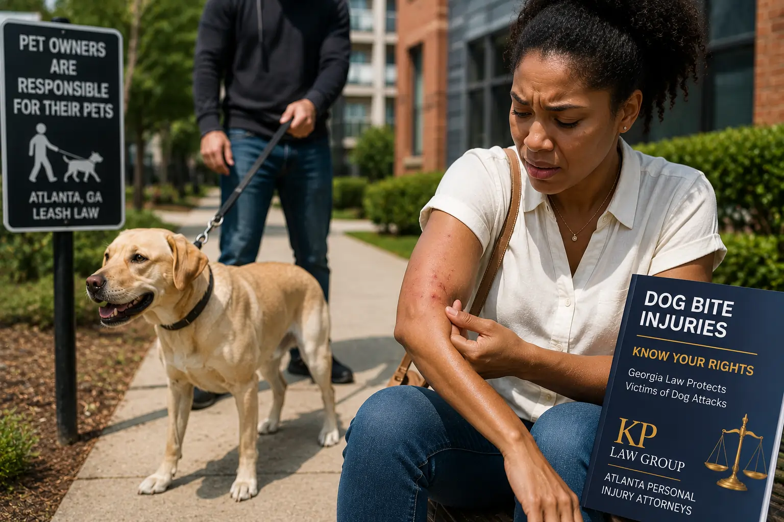 Dog bite victim in Atlanta consulting an attorney about a Georgia personal injury claim involving dog breed liability