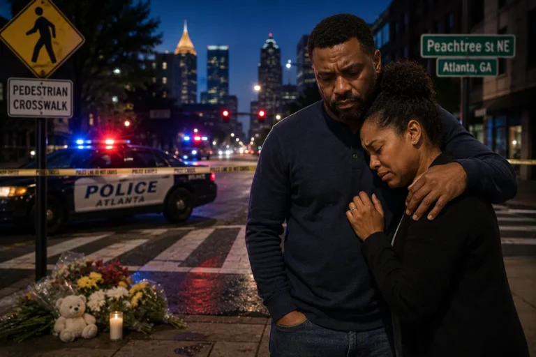 Atlanta street crosswalk where a pedestrian was struck by a vehicle, illustrating vehicular homicide accident claims