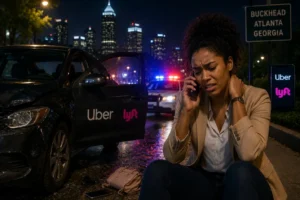 Atlanta rideshare accident caused by drunk driver victim consulting with attorney