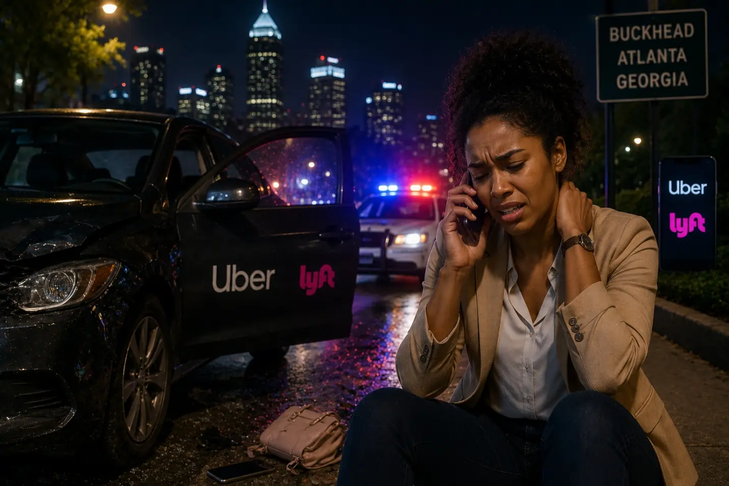 Atlanta rideshare accident caused by drunk driver victim consulting with attorney