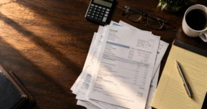 Atlanta attorney reviewing hospital lien paperwork for a Georgia personal injury settlement